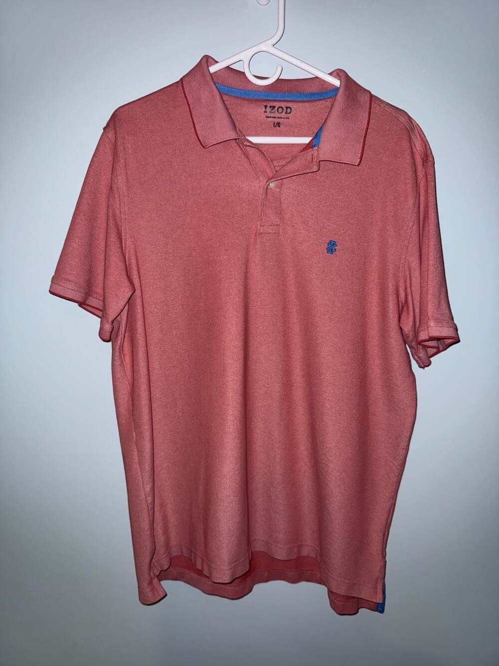 IZOD Men's Short Sleeve Polo Shirt Red Size L/G